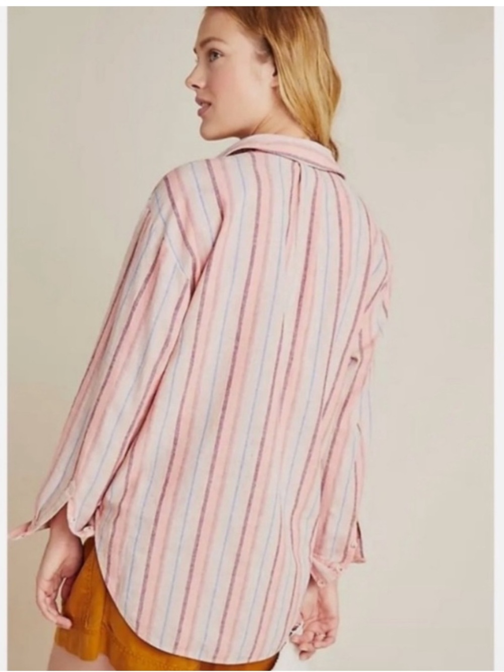 Anthropologie Maeve Lida Linen Blend 1/2 Button Pullover Top - Picture 2 of 6